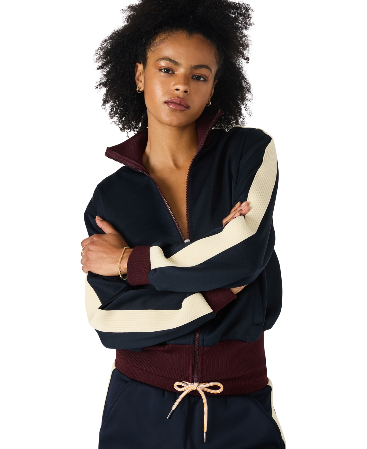 Steve Madden Daisy Colorblock Track Jacket In Blue