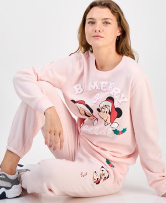 Juniors' Mickey Mouse Holiday Sweatshirt & Jogger Pants