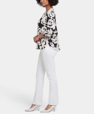 Women's Pintuck Split Round Neck Top