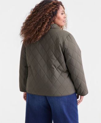 Plus Size Quilted Utility Jacket, Macy's Exclusive