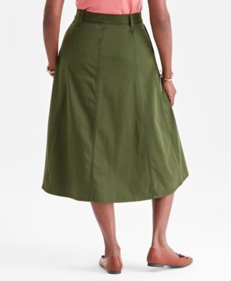 Women's Mid-Rise Utility Midi Skirt, Macy's Exclusive