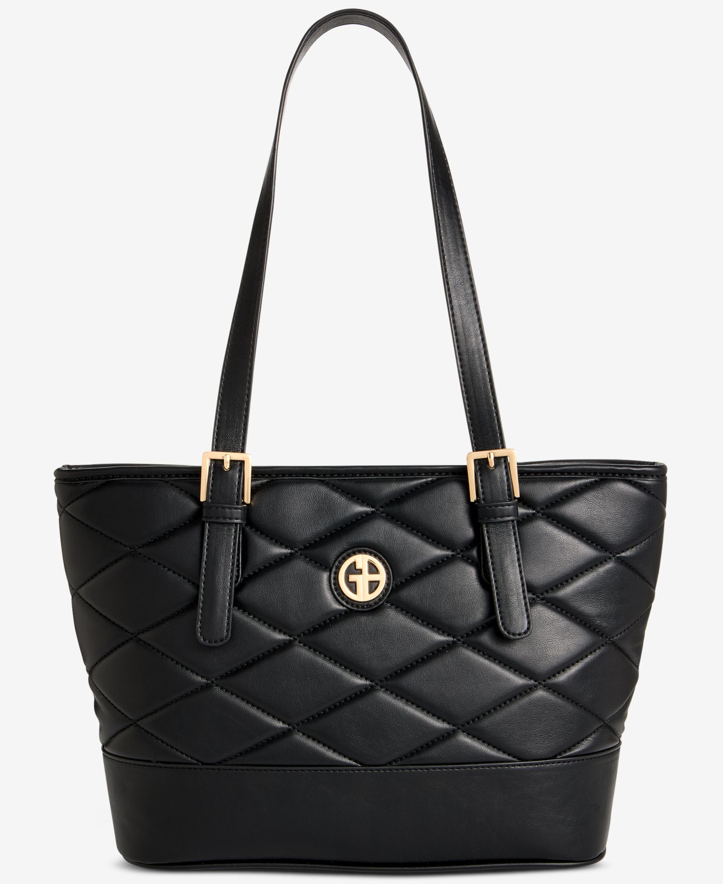 Женская сумка Giani Bernini Large Quilted Tulip Tote, цвет: Чёрный — фото 1