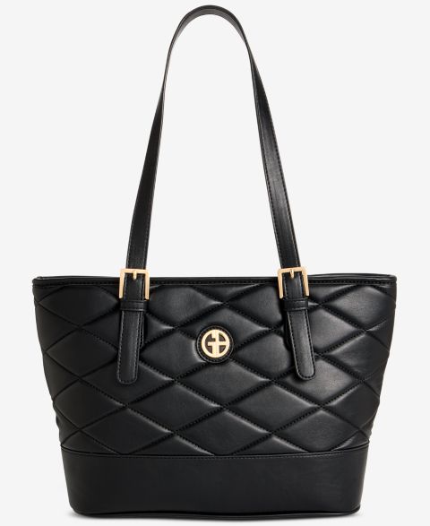 Женская сумка Giani Bernini Large Quilted Tulip Tote, цвет: Чёрный