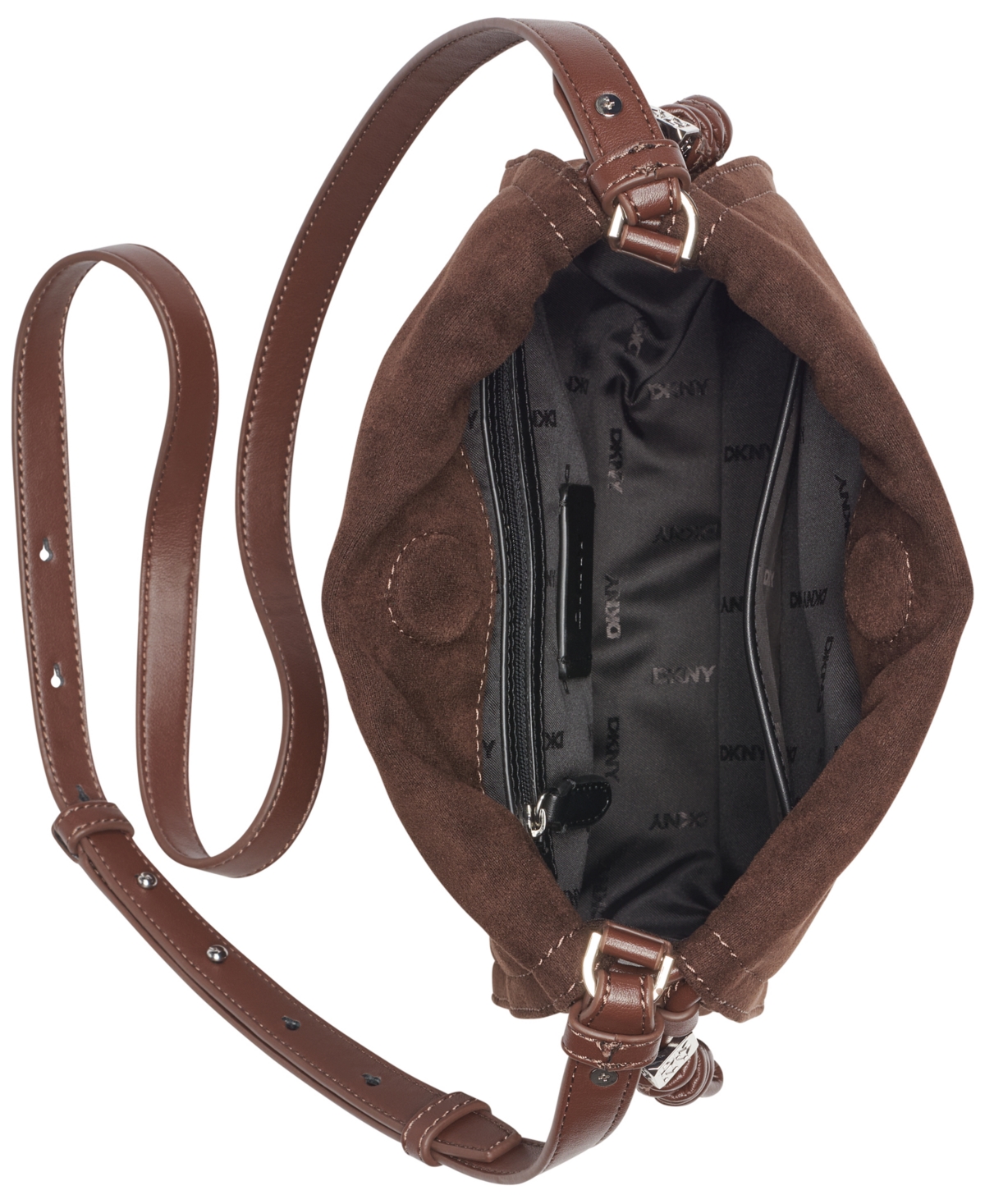 Dkny Halle Small Drawstring Crossbody In Brown