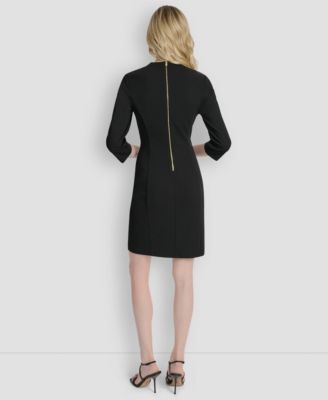 Women's Square Neck 3/4 Sleeve Sheath Dress