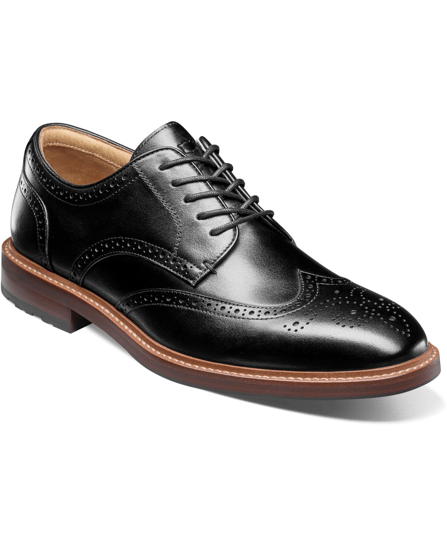 Мужские оксфорды Florsheim Anthem с брогированным мысом, цвет: Чёрный — фото 1
