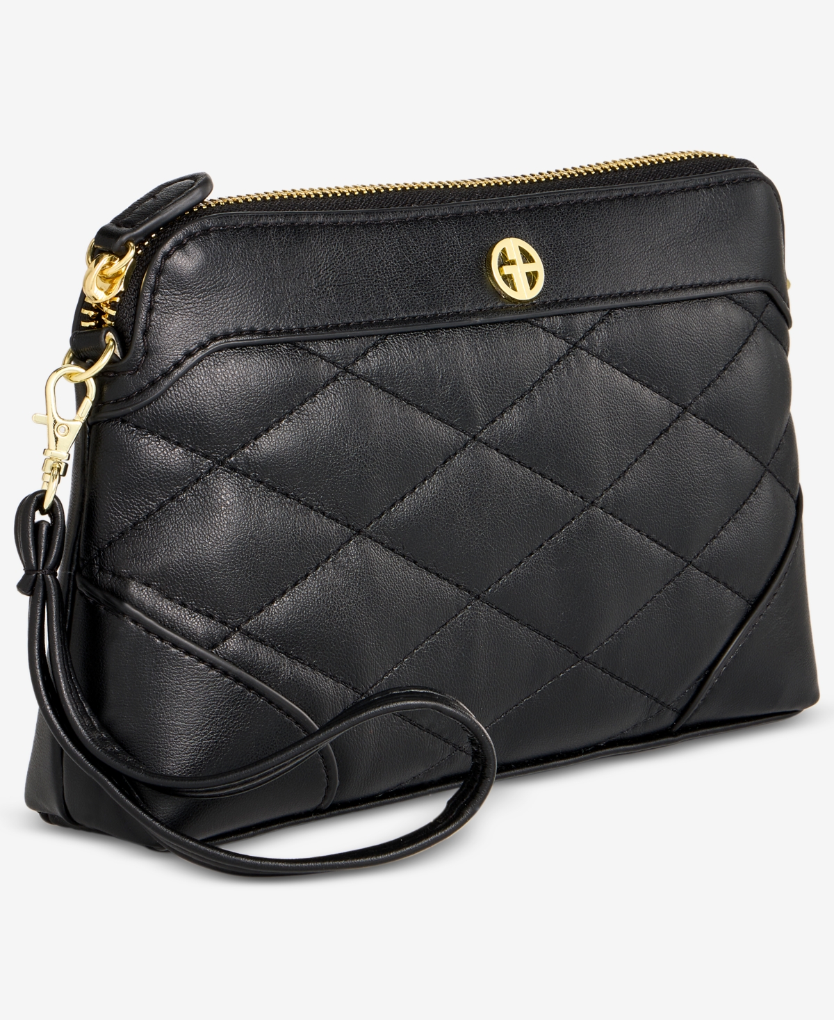 Giani Bernini Small Quilted Crossbody Wristlet, Macy's Exclusive In Black
