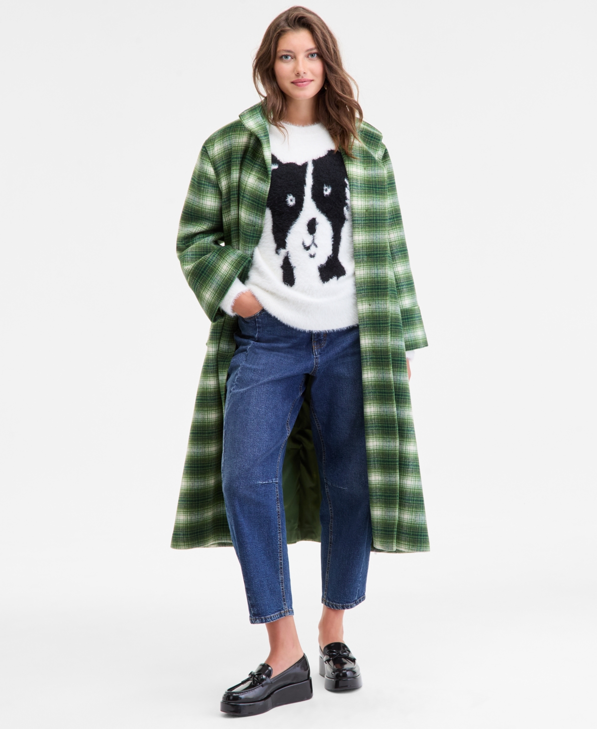 On 34th Women's Eyelash Dog Crewneck Sweater, Macy's Exclusive In Multi