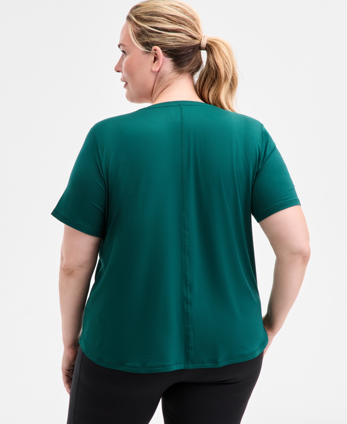 Id Ideology Plus Size Solid Essentials Active Tee, Created For Macy's In Green