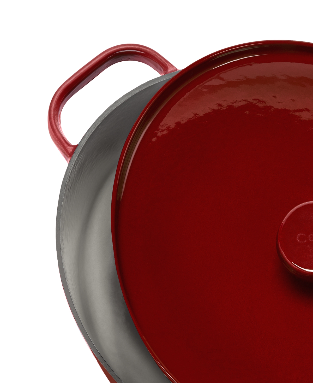The Cellar Â Enameled Cast Iron 7-qt. Dutch Oven Red, Macy's Exclusive In Transparent