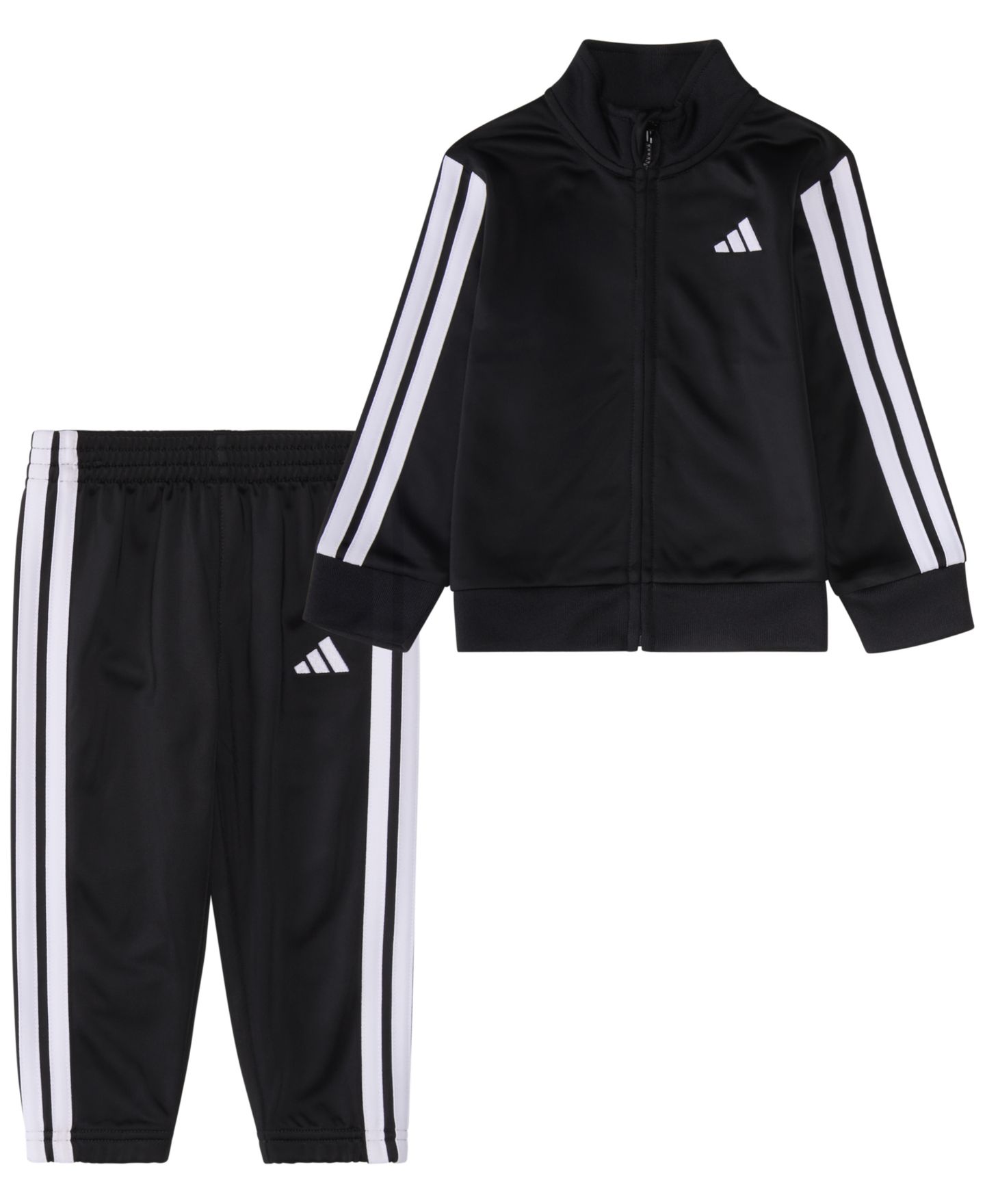 Детский комплект adidas для малыша: спортивная куртка и брюки, 2 предмета, цвет: Чёрный — фото 2
