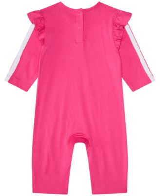Baby Girls Ruffle Long Sleeve Round Neck Coverall