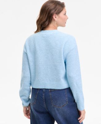 Women's Crewneck Cropped Cardigan, Macy's Exclusive