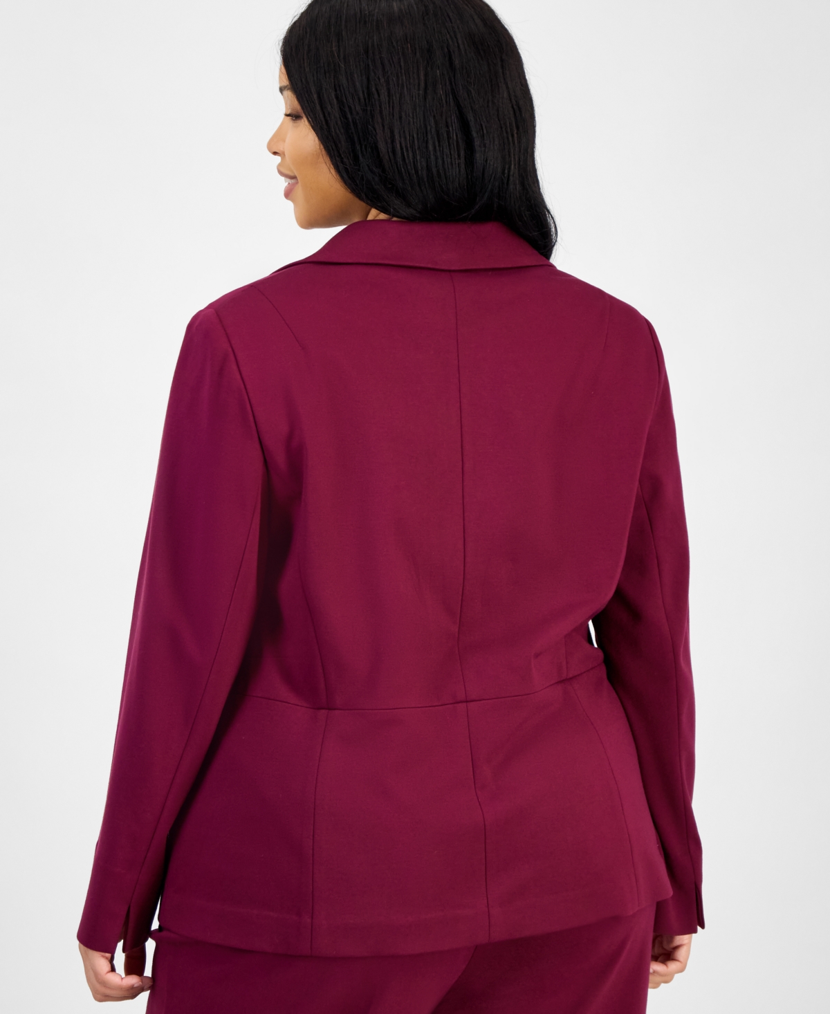 Kasper Plus Size Notched Collar One-button Blazer In Animal Print