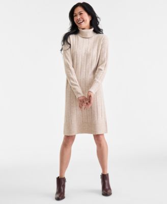 Style & Co - Women's Ribbed Turtleneck Sweater Dress