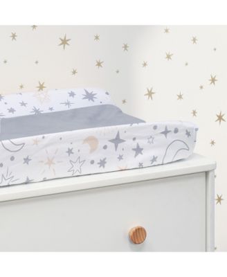 Baby Goodnight Moon White/Gray Changing Pad Cover - Moons/Stars