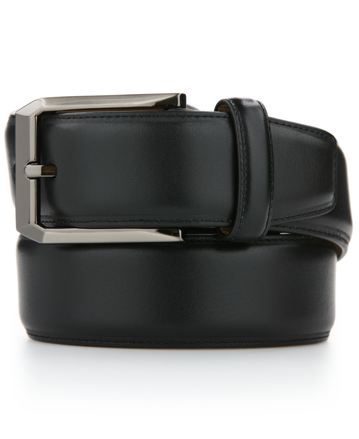 Perry Ellis Portfolio Men's Smooth Dress Belt In Black