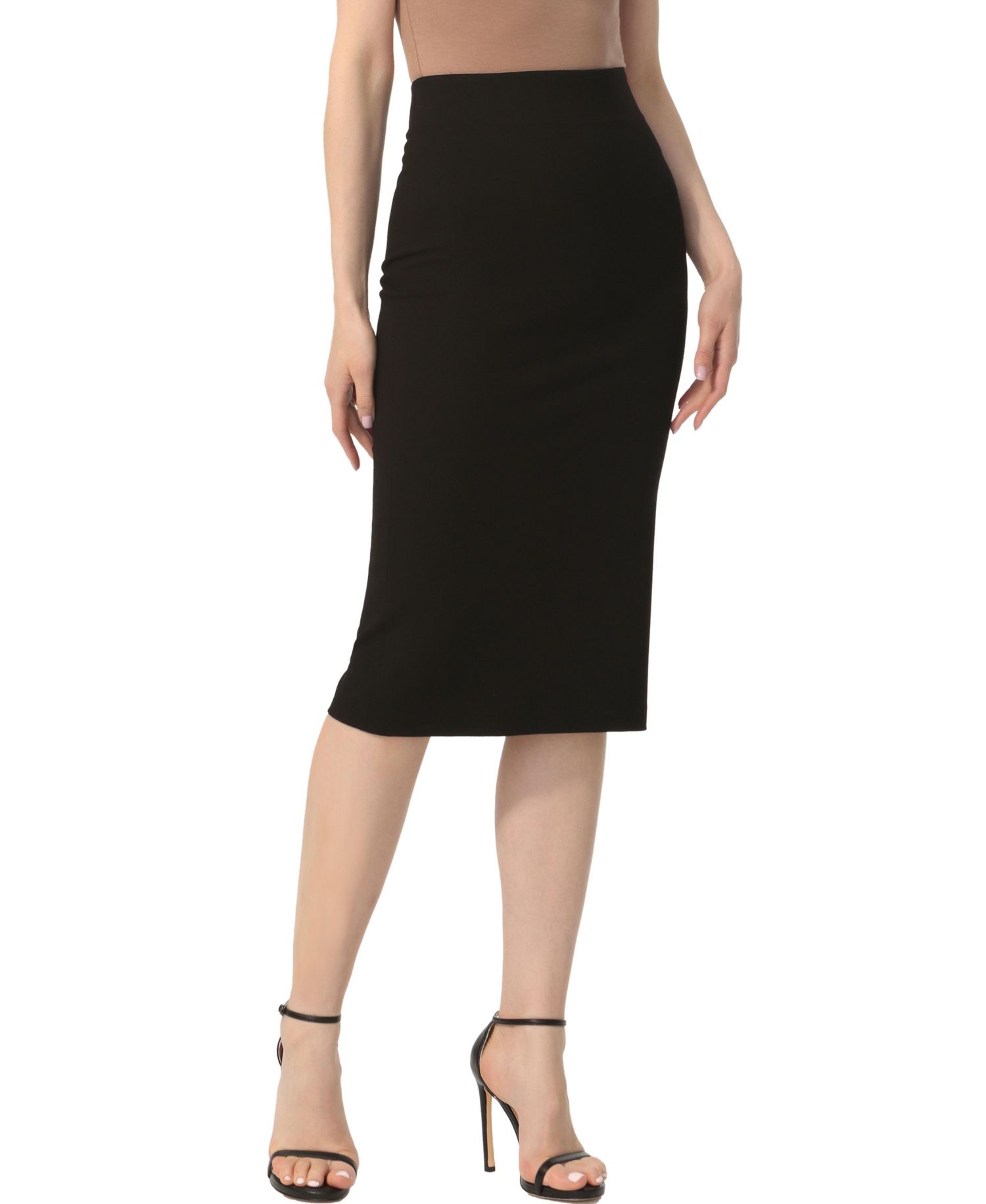 Women's Exposed Back Zip Pencil Skirt