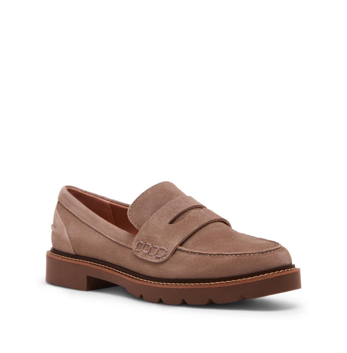 Blondo Womens Penny Loafers - Taupe suede