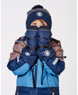 Kids Unisex Winter Mittens Teknik Navy Blue - Toddler|Child