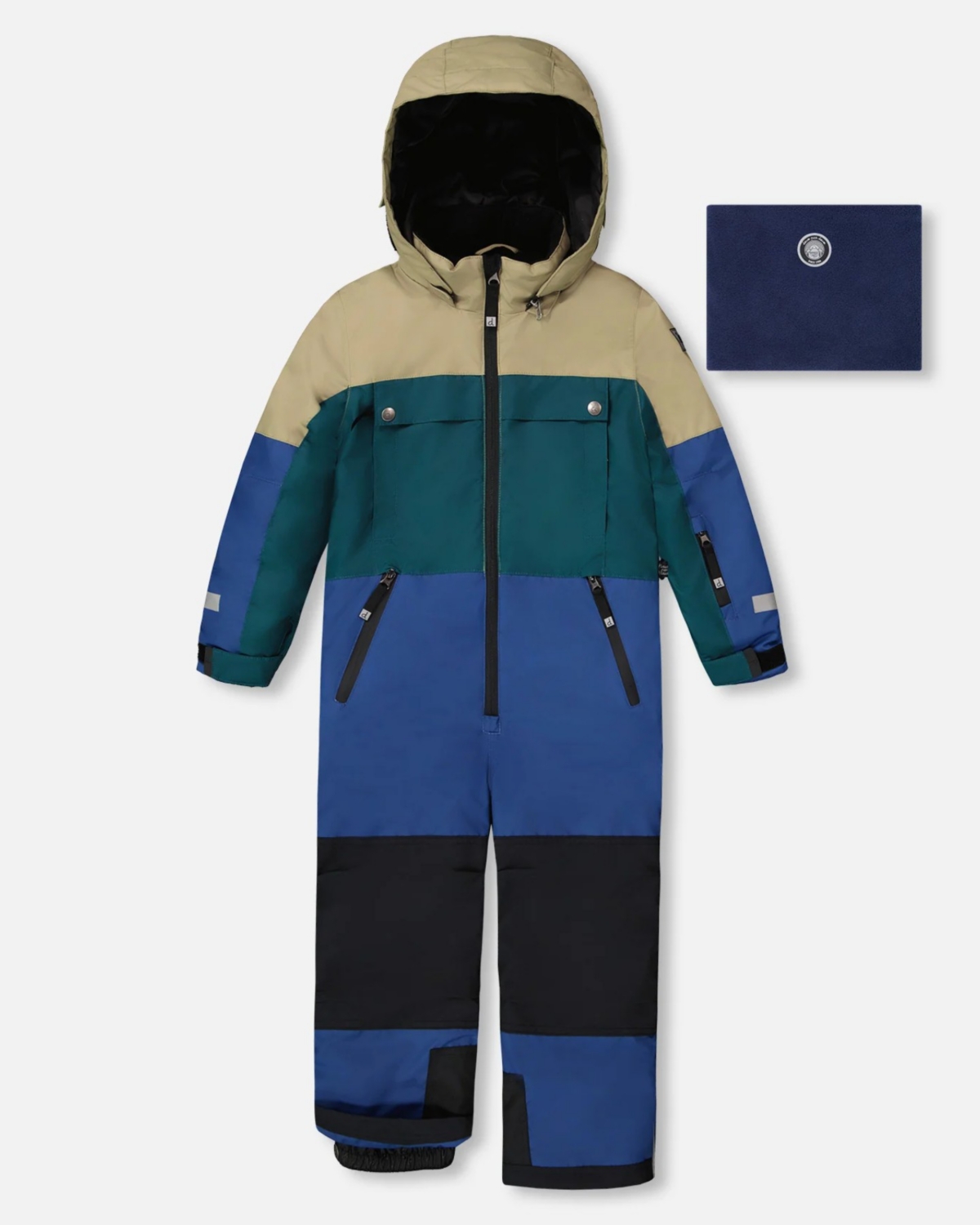 Deux par Deux Boy One-Piece Teknik Snowsuit Colorblocked Navy Blue - Child - Navy blue