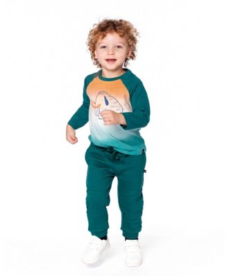 Baby Boys Fleece Sweatpants with Articulated Knees forest Green