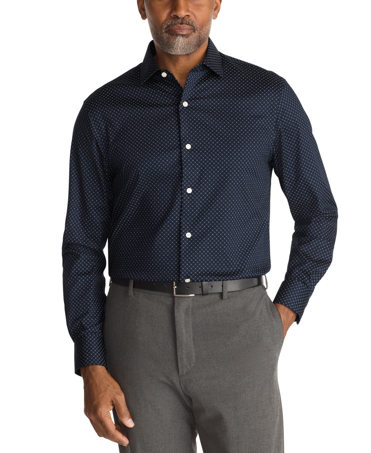 Tommy Hilfiger Men's Flex Regular Fit Dress Shirt - Navy Multi