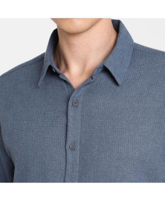 Men's Lapis Blue Waffle-Knit Shirt