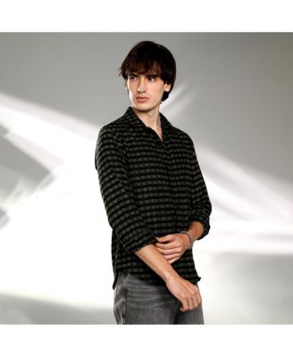 Men's Seaweed Green & Charcoal Black Gingham Shirt