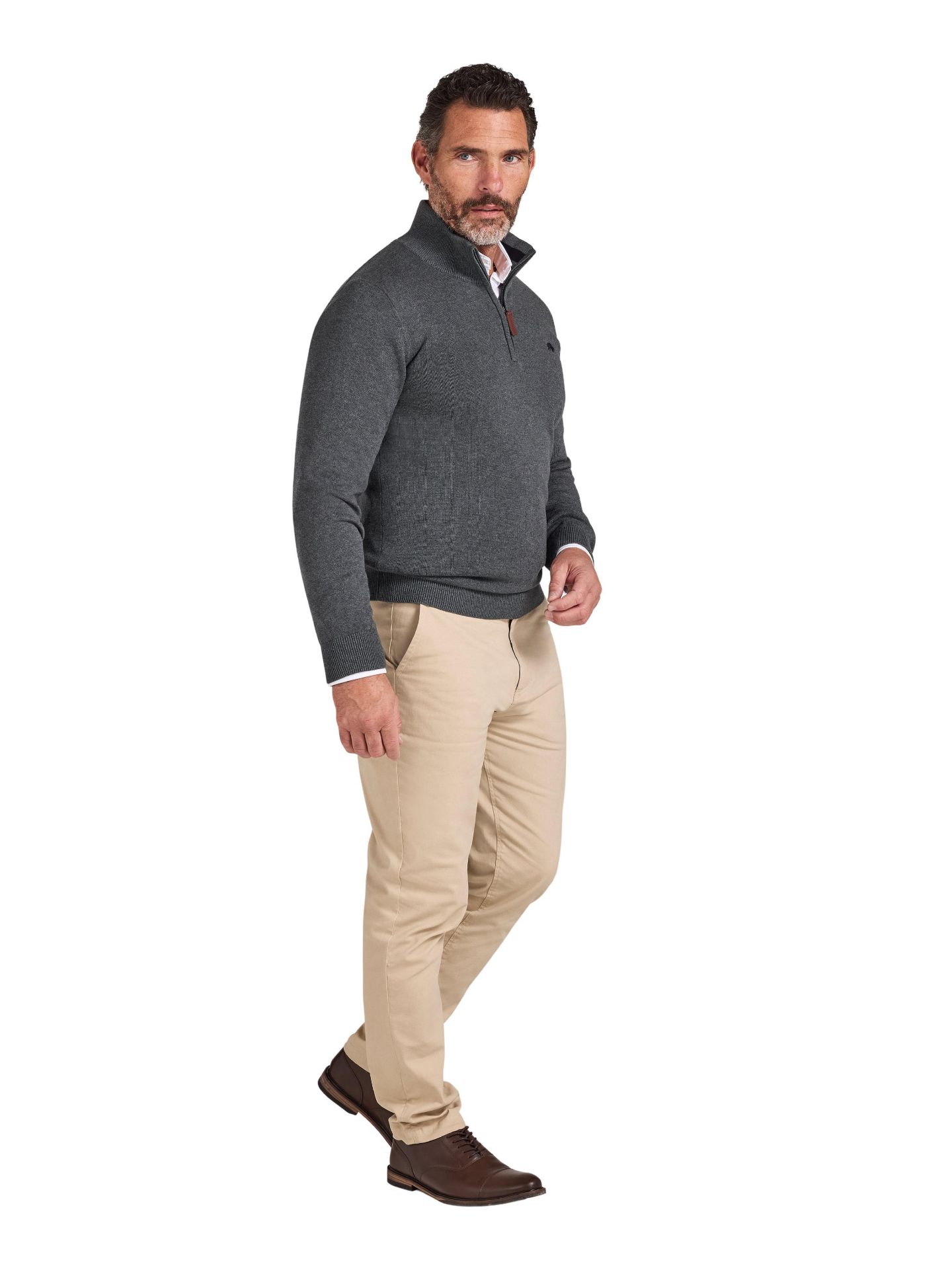 Мужской свитер Raging Bull Quarter Zip Cashmere Blend, цвет: Угольный — фото 4