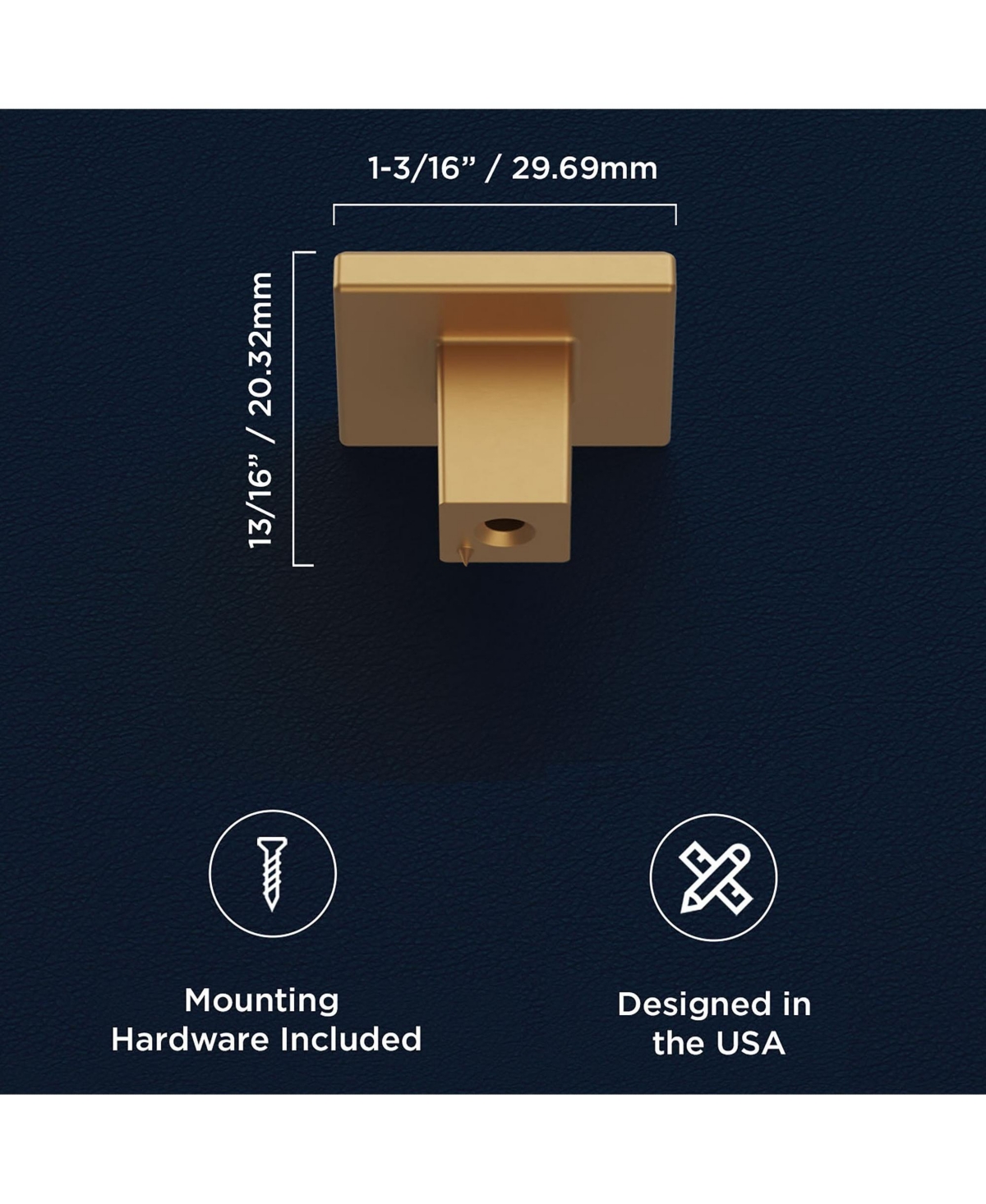 Heritage Designs Tempo: Square Knob 10pk