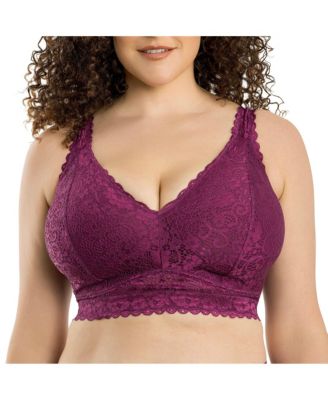 Women's Adriana Wire-Free Lace Bralette, Blackberry, 30I