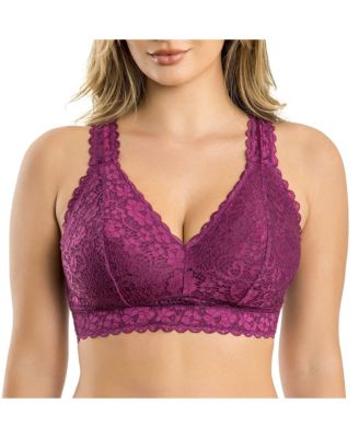 Women's Adriana Wire-Free Lace Bralette, Blackberry, 30I