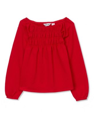 Girls Smocked Long Sleeve Knit Shirt