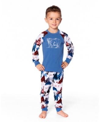 Baby Boys Two-Piece Cotton Pajama Set White Bear Print