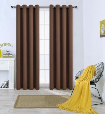 100% Hotel Blackout Thermal Insulated Grommet Curtains (2 Pack)