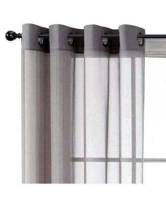 Basic Home Grommet Top Single Sheer Window Curtain Panel - 52 in. W x 63 in. L, Spice