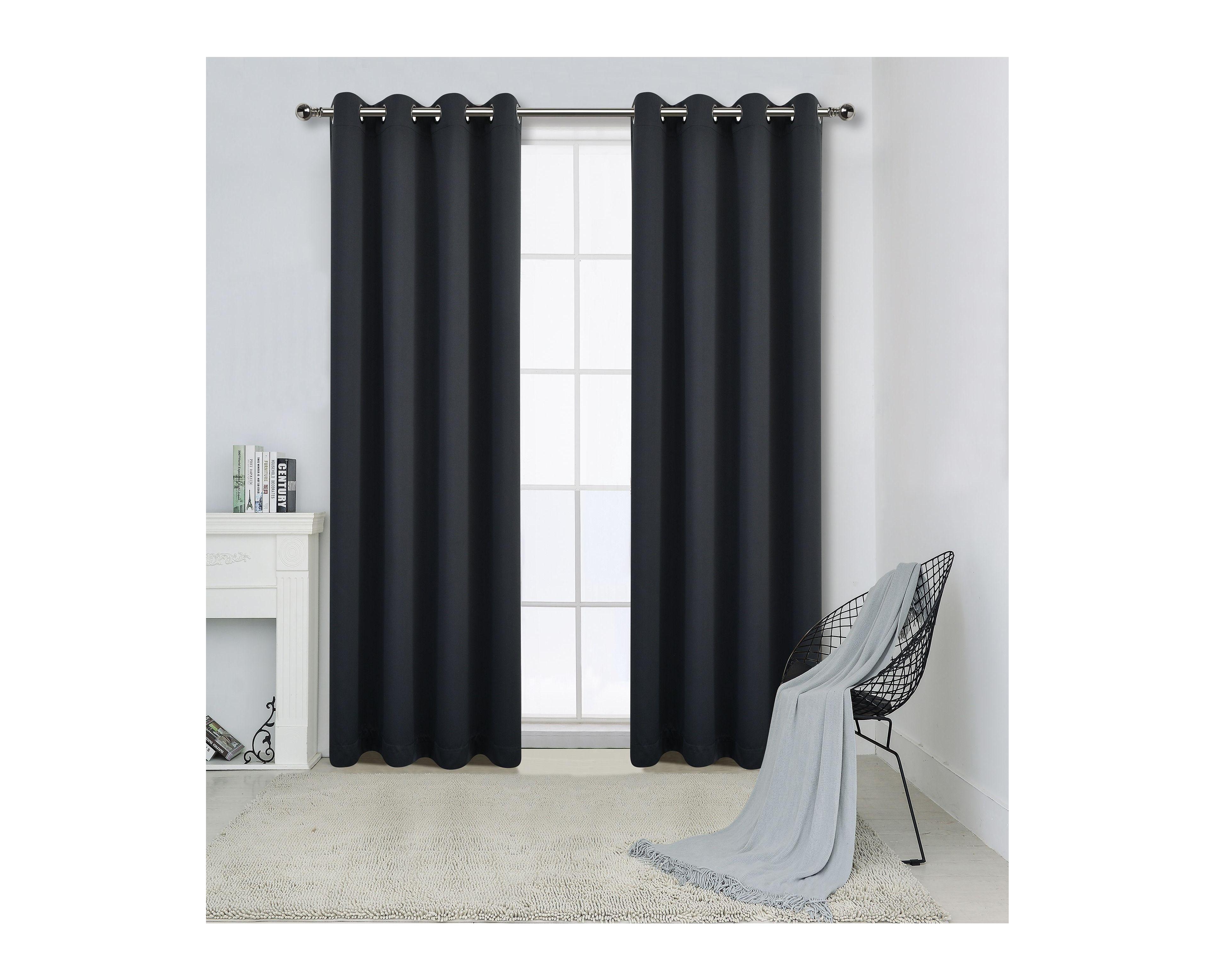 Kate Aurora 100% Hotel Blackout Thermal Insulated Grommet Curtains (2 Pack