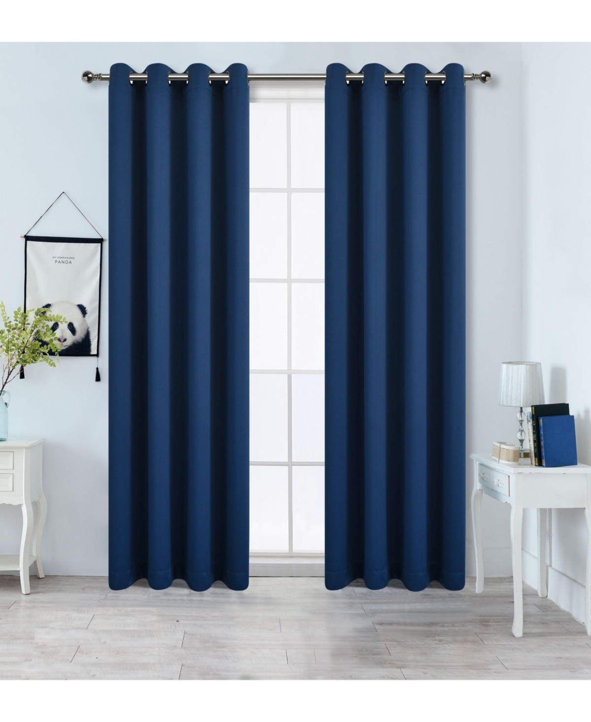 100% Hotel Blackout Thermal Insulated Grommet Curtains (2 Pack) - Teal