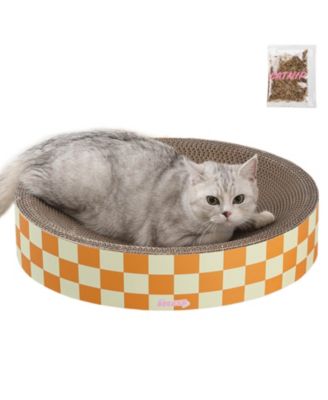 Nelson 20.13" Modern Cardboard Round Bowl Cat Scratcher with Catnip