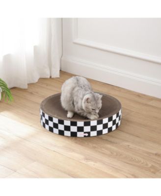 Nelson 20.13" Modern Cardboard Round Bowl Cat Scratcher with Catnip