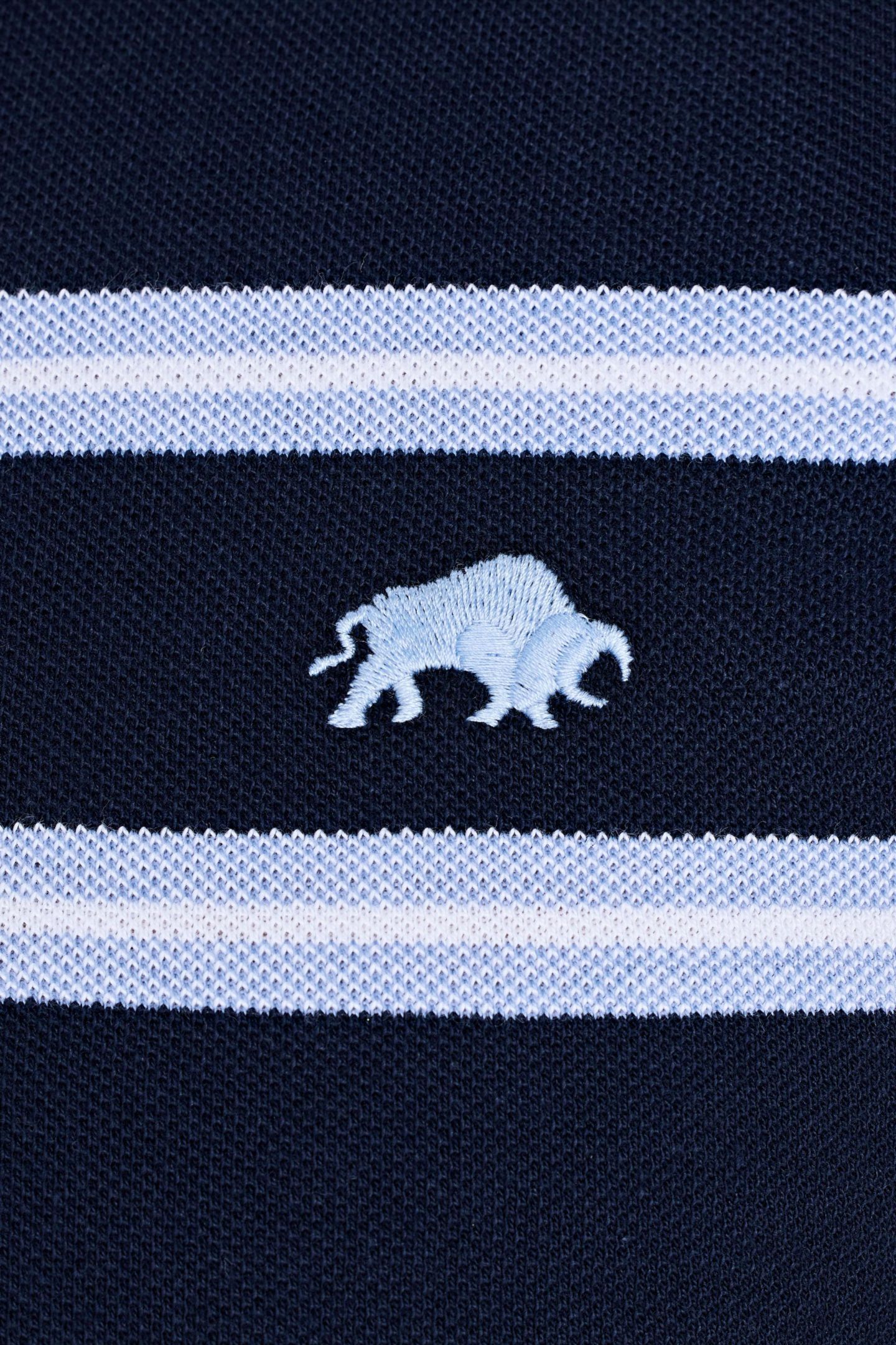 Мужское поло Raging Bull Triple Stripe Birdseye Polo, цвет: Тёмно-синий — фото 5