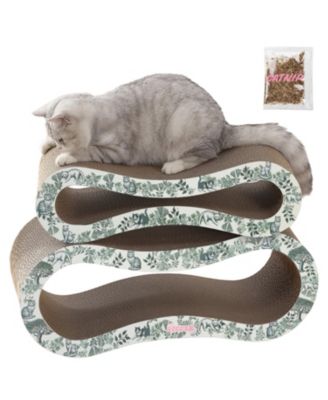 Suvi 26" Modern Cardboard Infinity 2-in-1 Lounge Bed Cat Scratcher with Catnip
