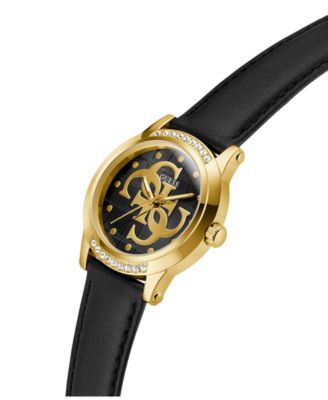 Women's Black Gold Tone Analog Watch, 36mm