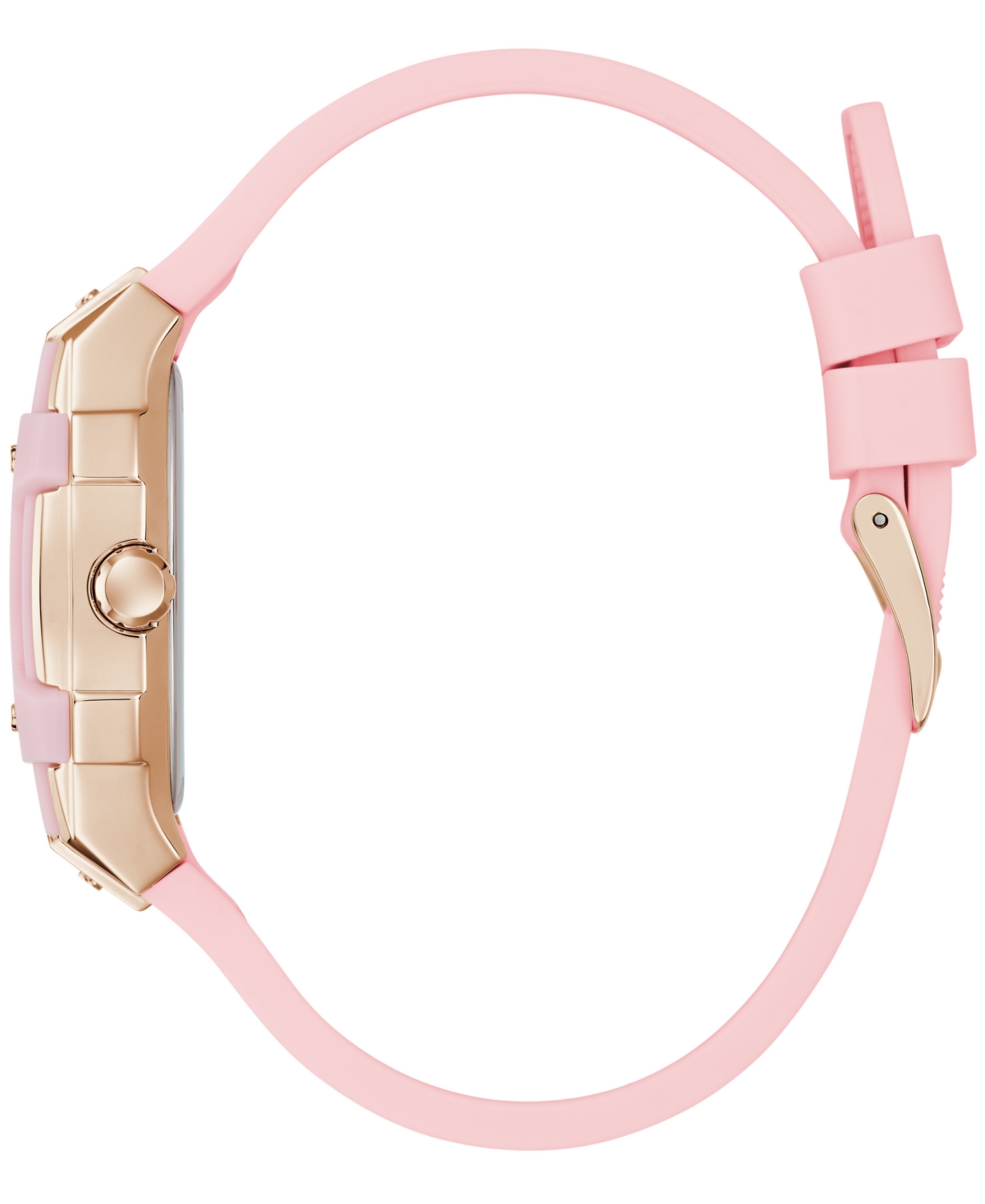 Guess Women's Pink Rose Gold Tone Multi-function Watch, 35mm In Gold