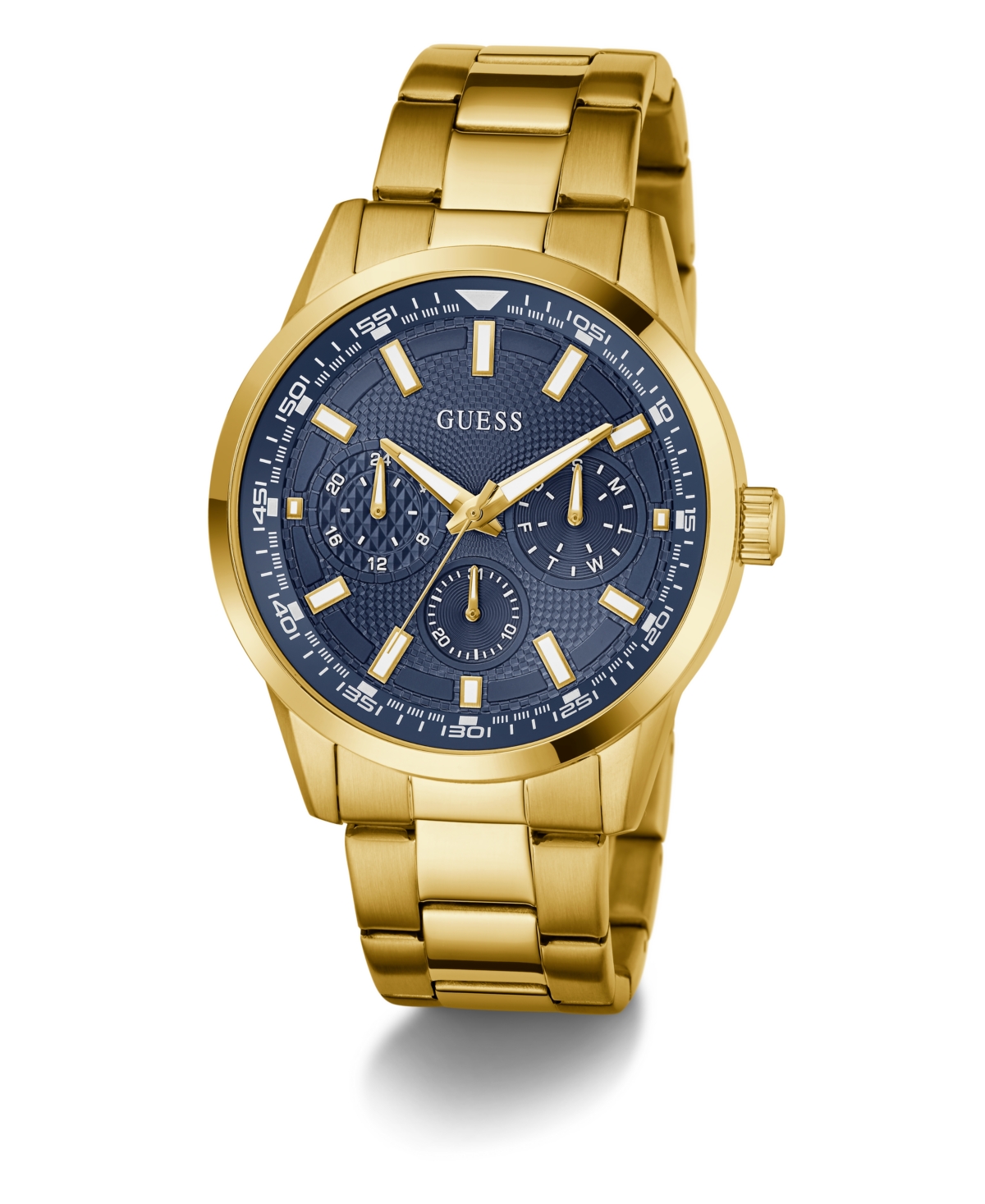 Guess Men's Gold Tone Multi-function Watch, 44mm In Gold