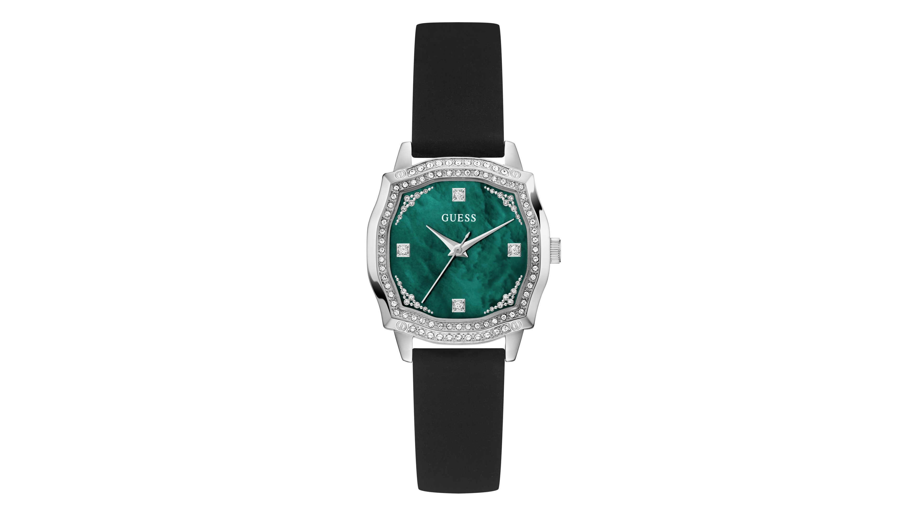 Guess Women's Black Silver Tone Analog Watch, 32mm