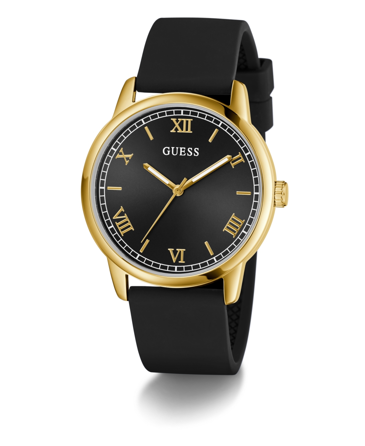 Guess Men's Black Gold Tone Analog Watch, 40mm In Gold