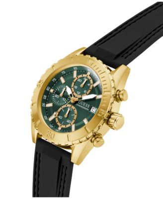 Men's Black Gold Tone Chronograph Watch, 45mm