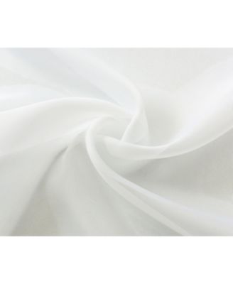 Chic Living Jillian 2 Piece Ultra Lux Wide Rod Pocket Sheer Vole Window Curtain Panels - 63 in. Long - White